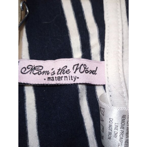 Mom's the Word Blue White Striped Maternity Top Size Small - Picture 5 of 8